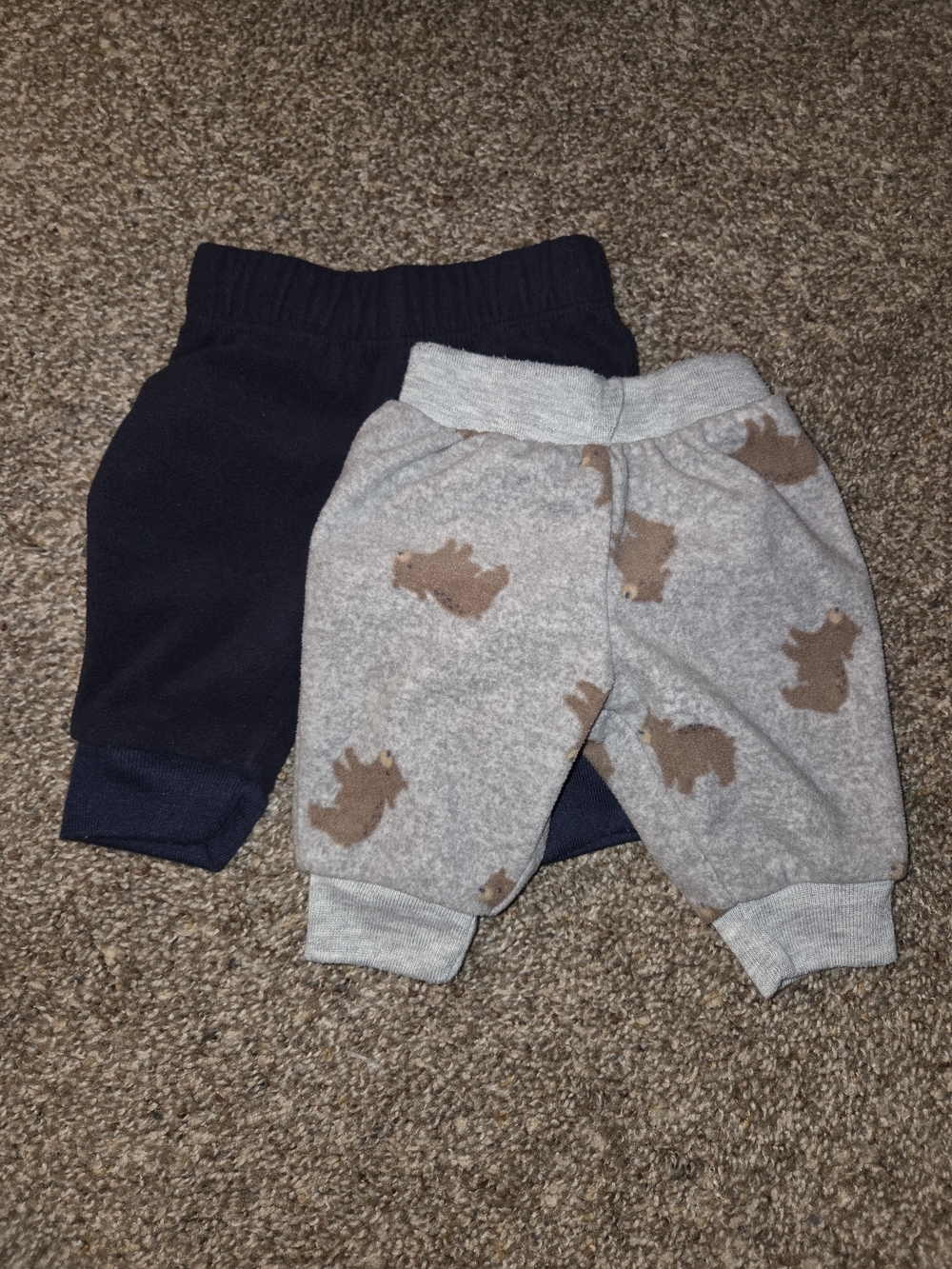 Carter's Gray Bear Print & Navy Fleece Joggers